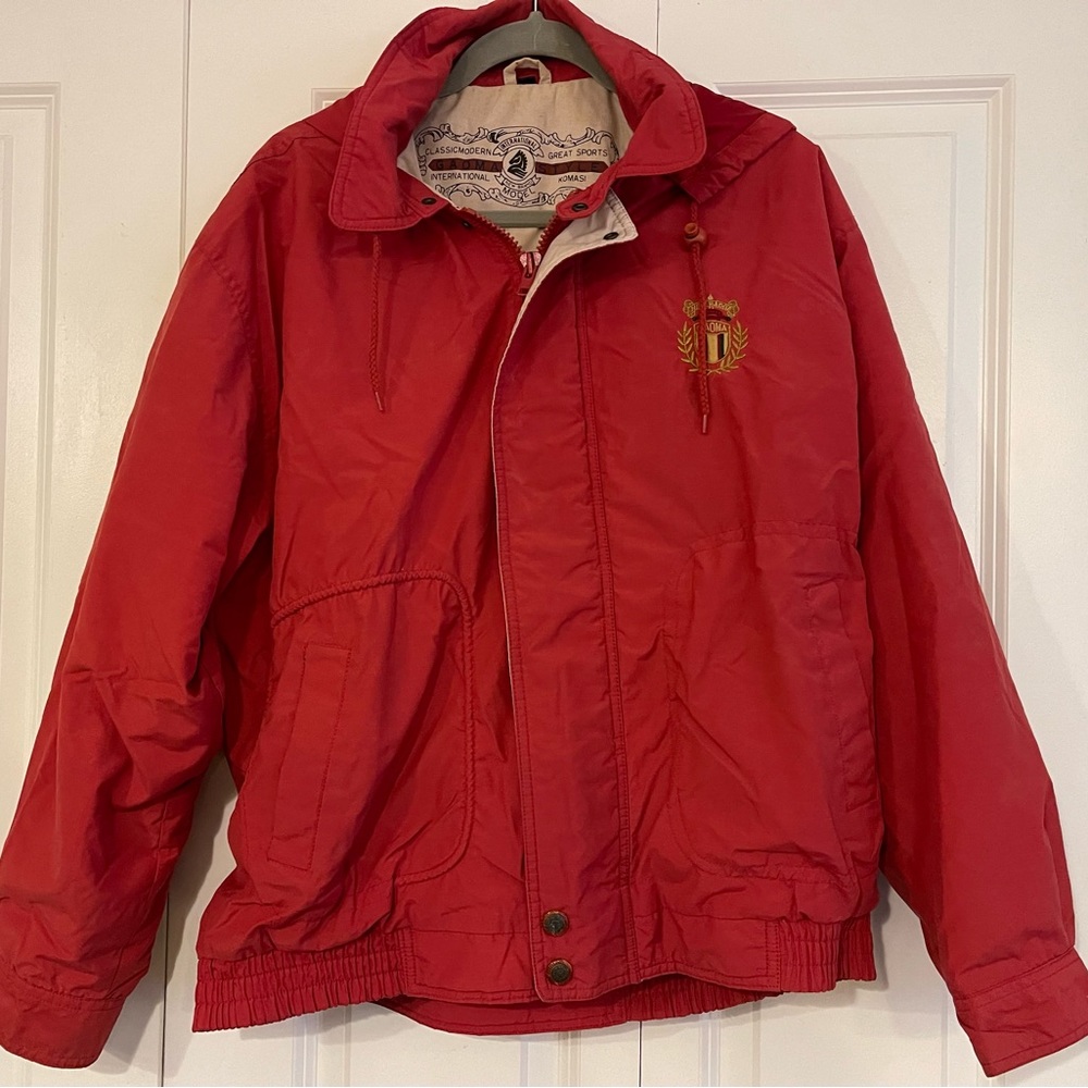 Rare Vintage Gaoma Outdoor Lightweight Red Jacket with Crest Size XL
